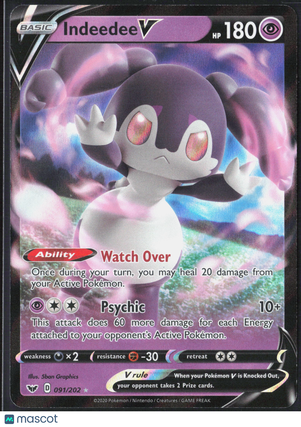Indeedee V #91/202 2020 Sword & Shield Holo