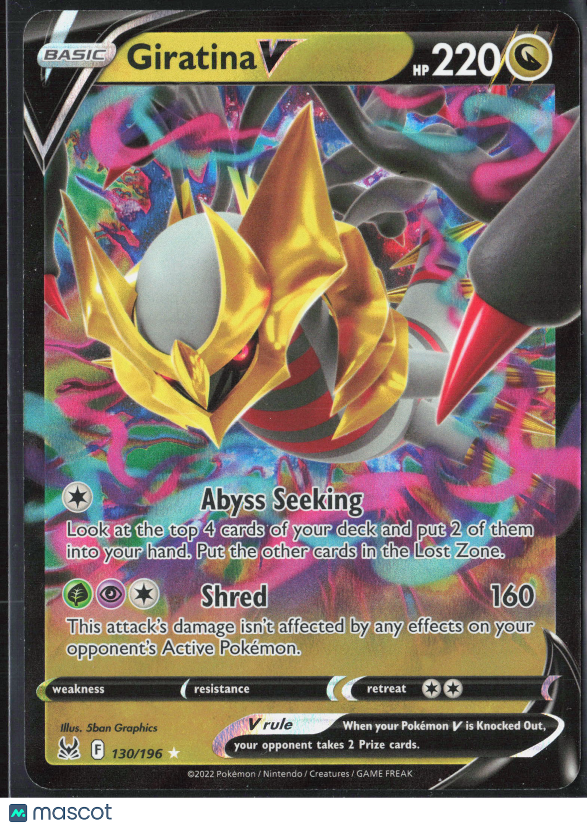 Giratina V #130/196 2022 Lost Origin Holo
