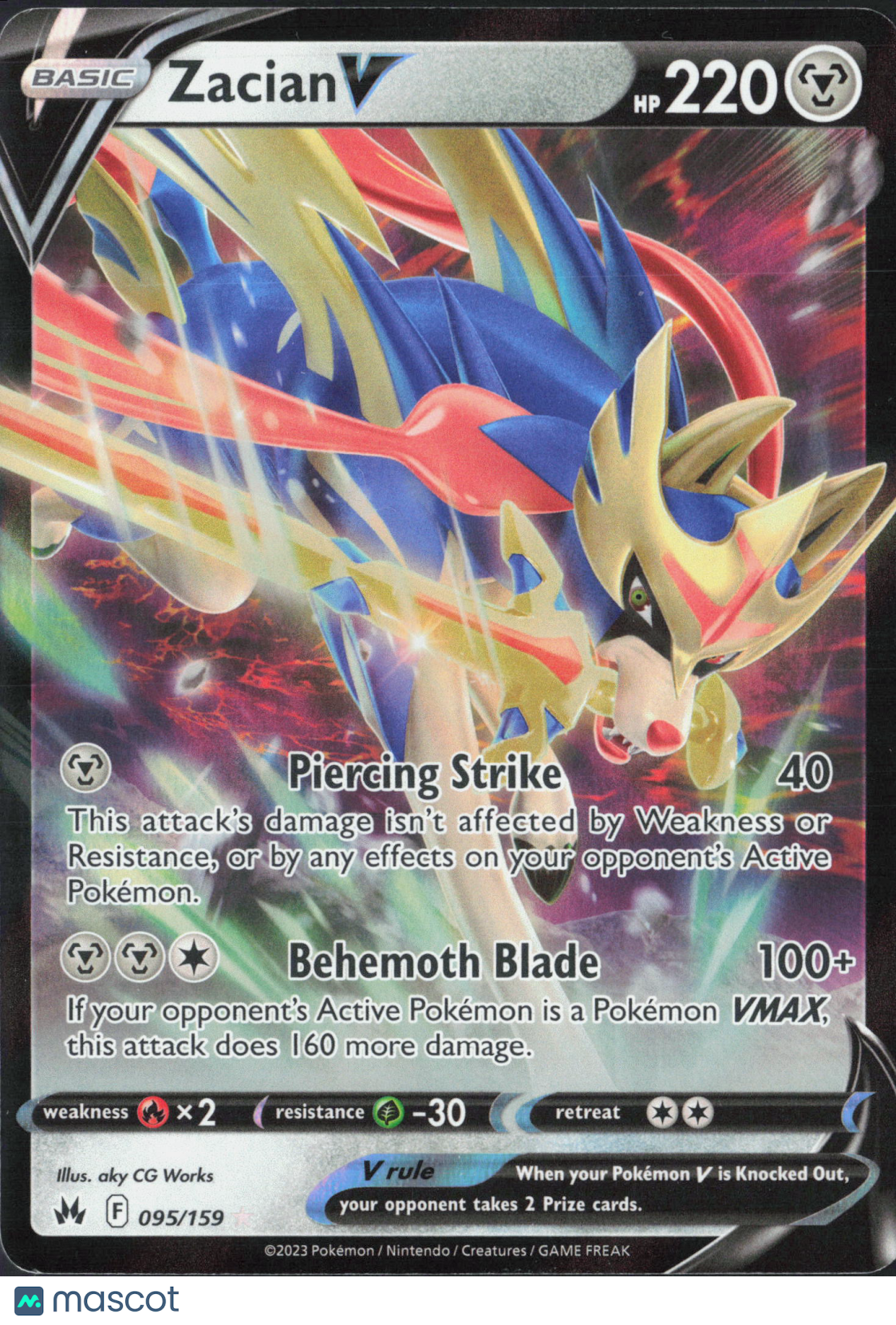 Zacian V #95/159 2023 Crown Zenith Holo