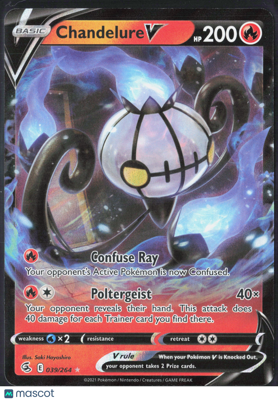 Chandelure V #39/264 2022 Fusion Strike Holo