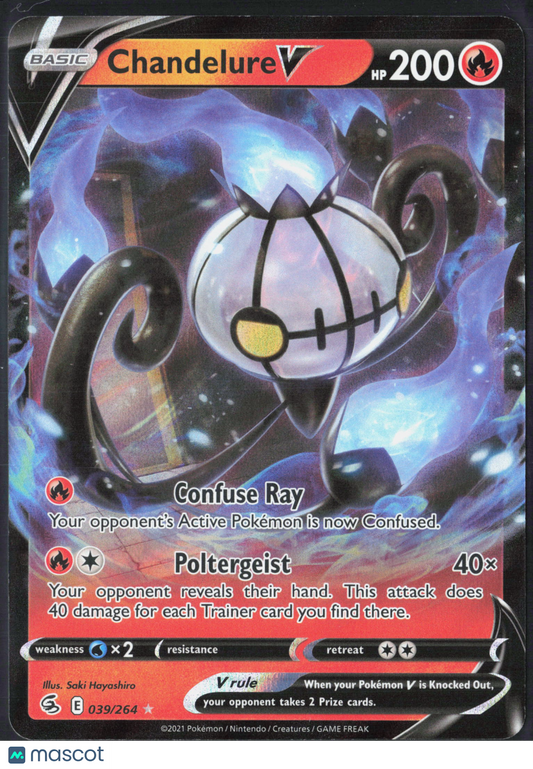Chandelure V #39/264 2022 Fusion Strike Holo