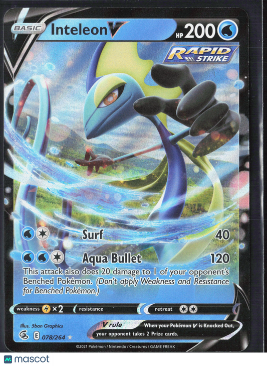Inteleon V #78/264 2021 Fusion Strike Holo