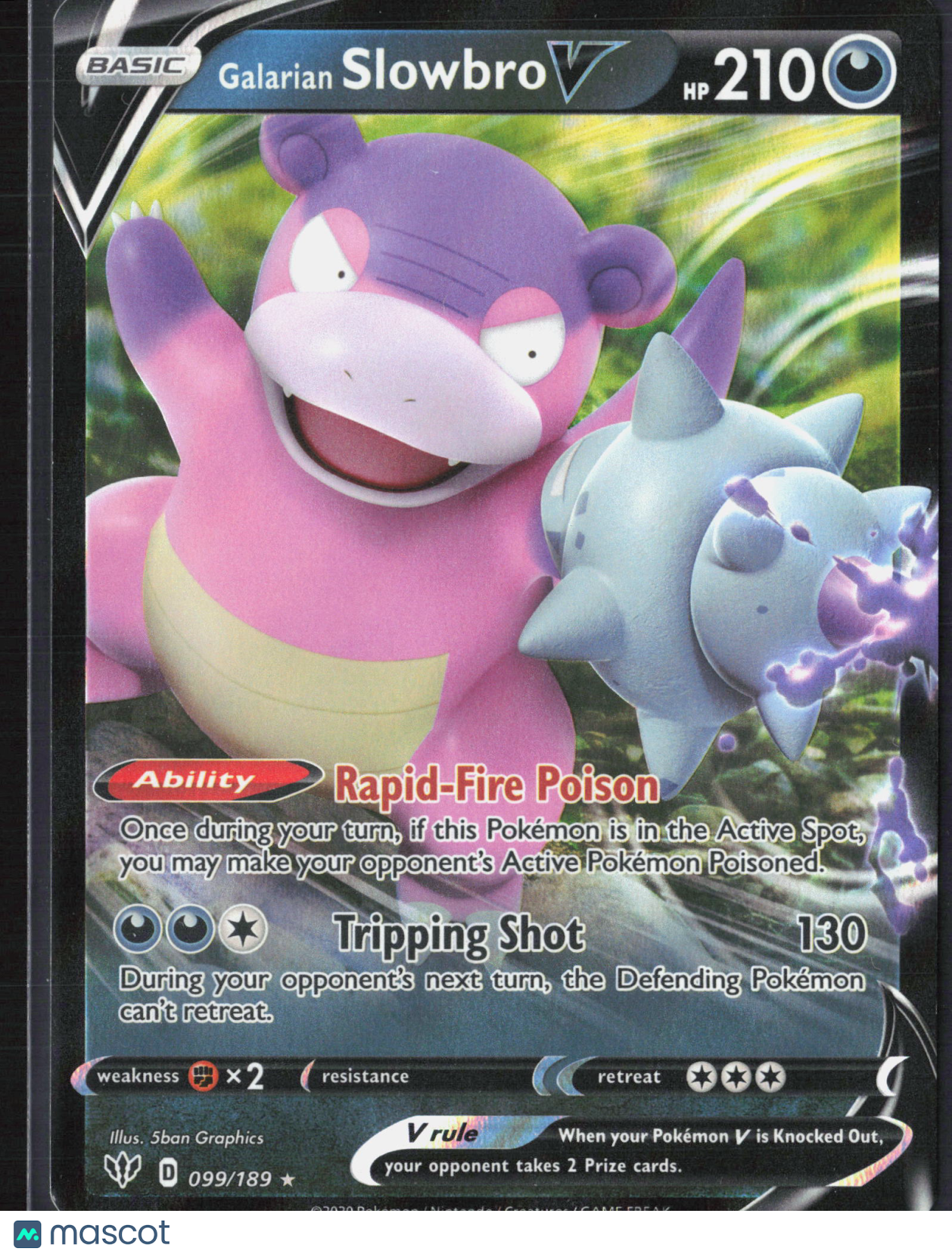 Galarian Slowbro V #99/189 2020 Darkness Ablaze Holo