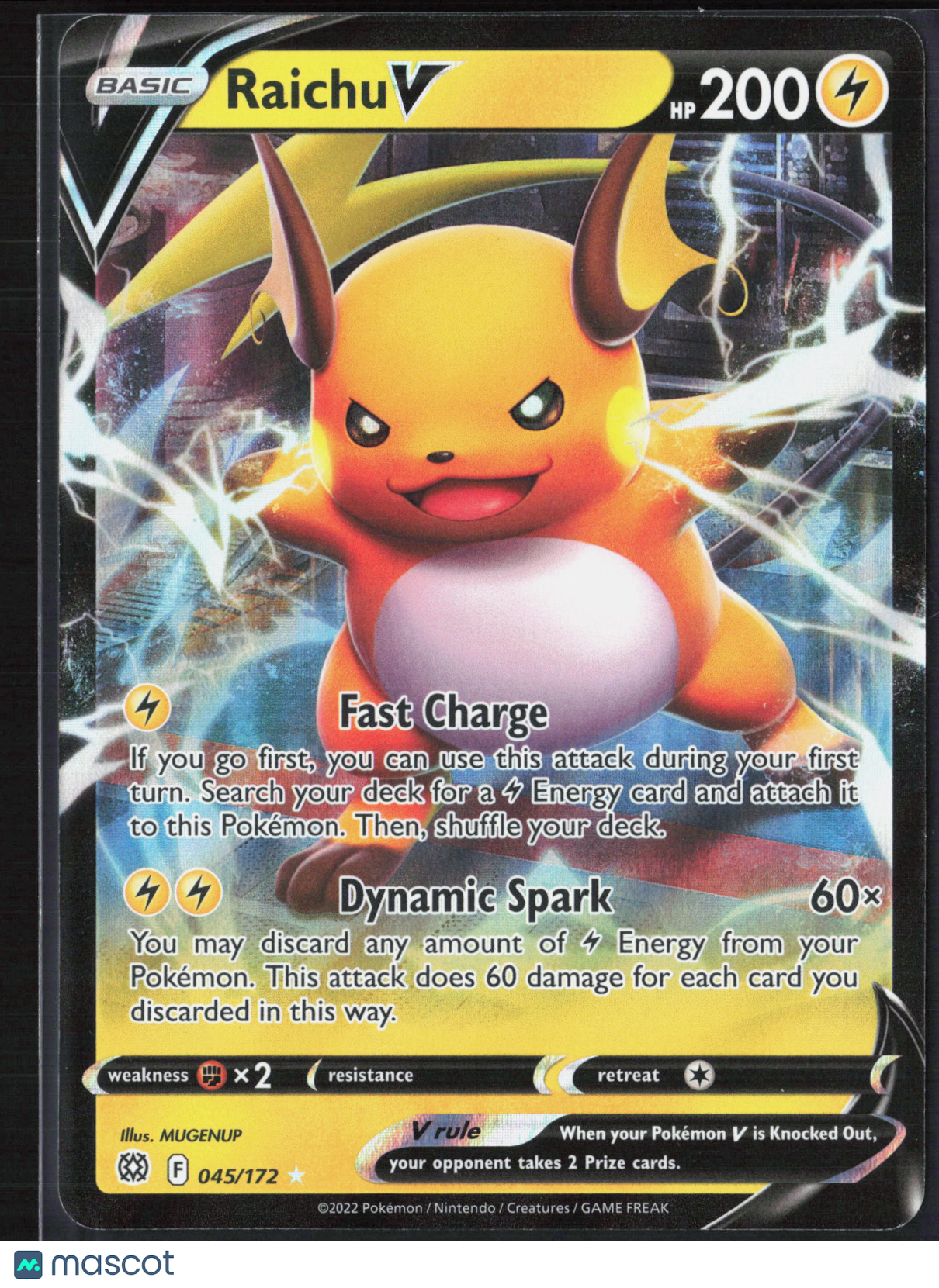 Raichu V #45/172 2022 Brilliant Stars Holo