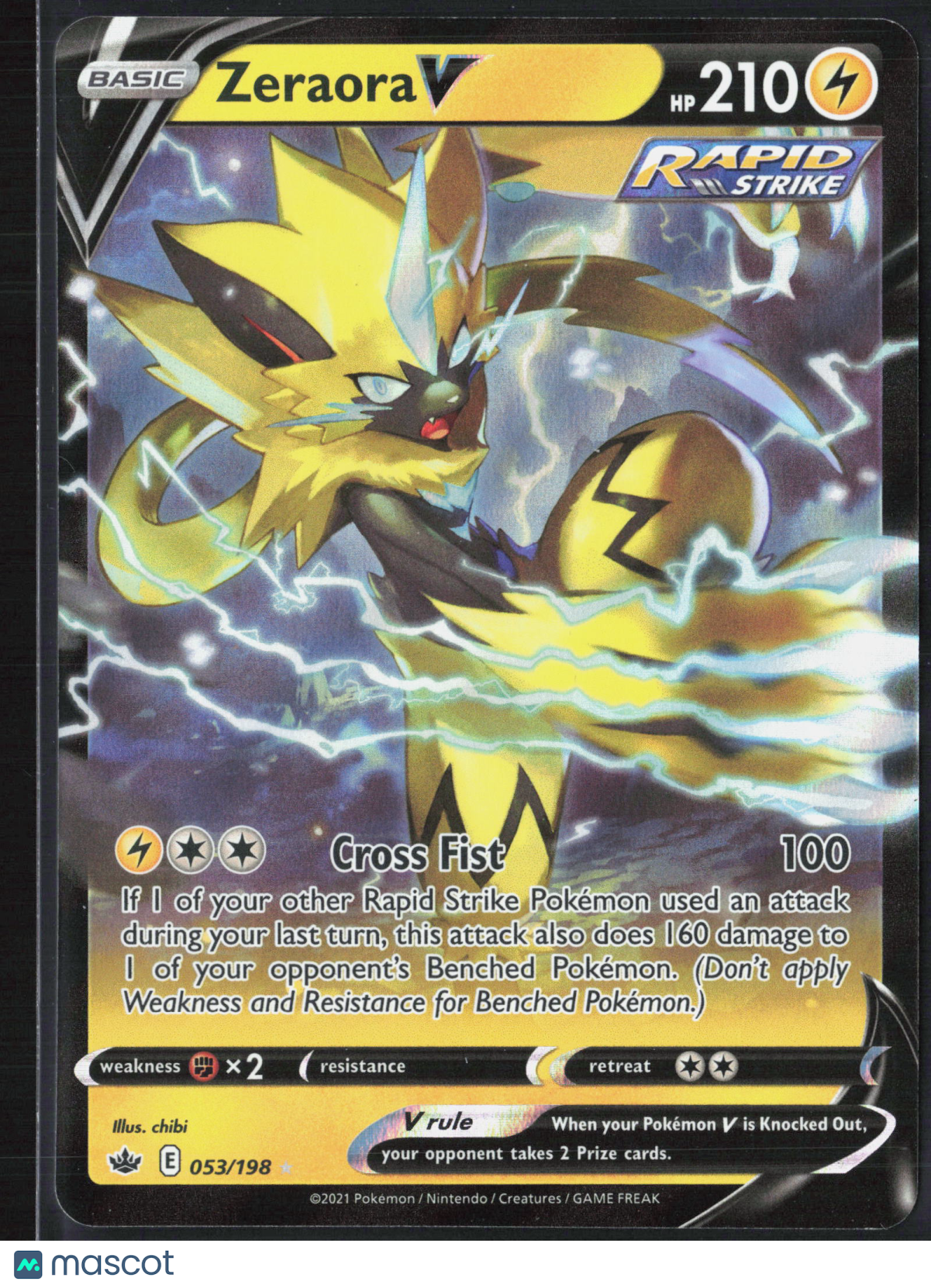 Zeraora V #53/198 2021 Chilling Reign Holo