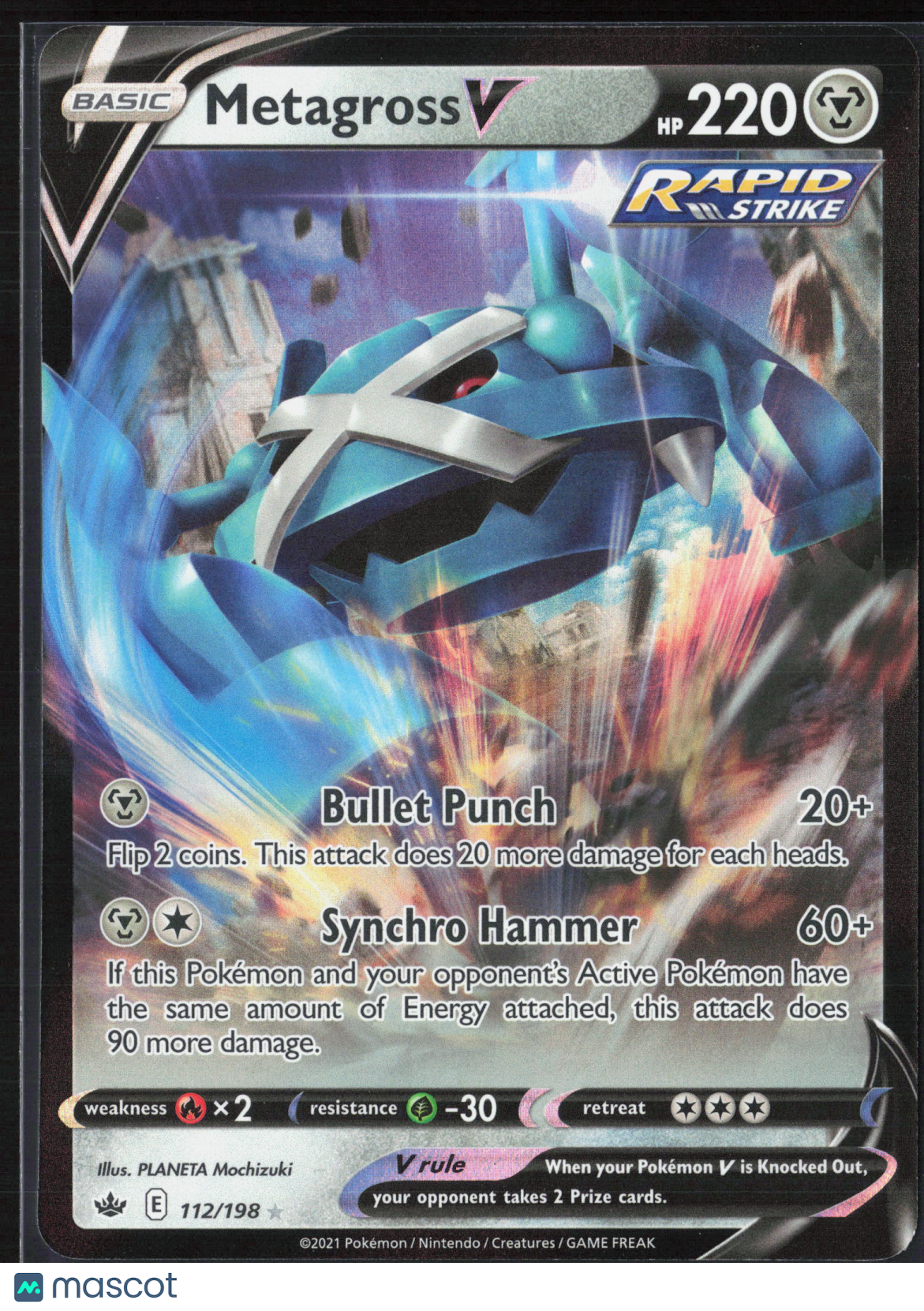 Metagross V #112/198 2021 Chilling Reign Holo