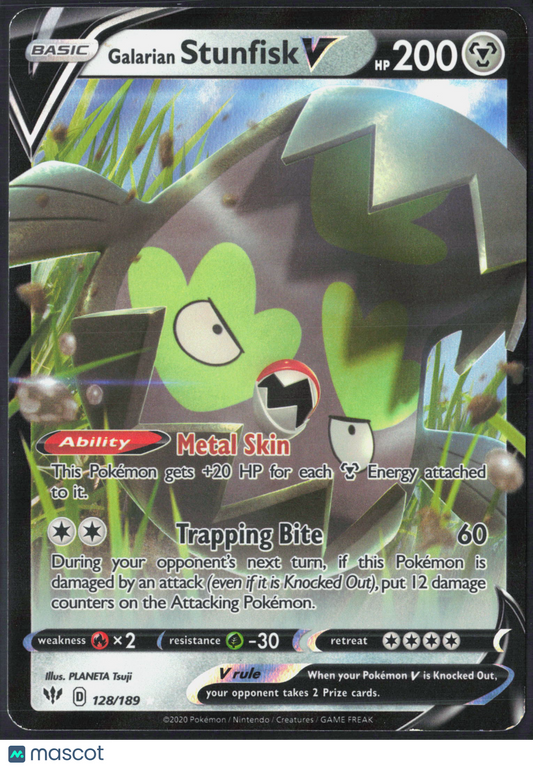 Galarian Stunfisk V #128/189 2020 Darkness Ablaze Holo