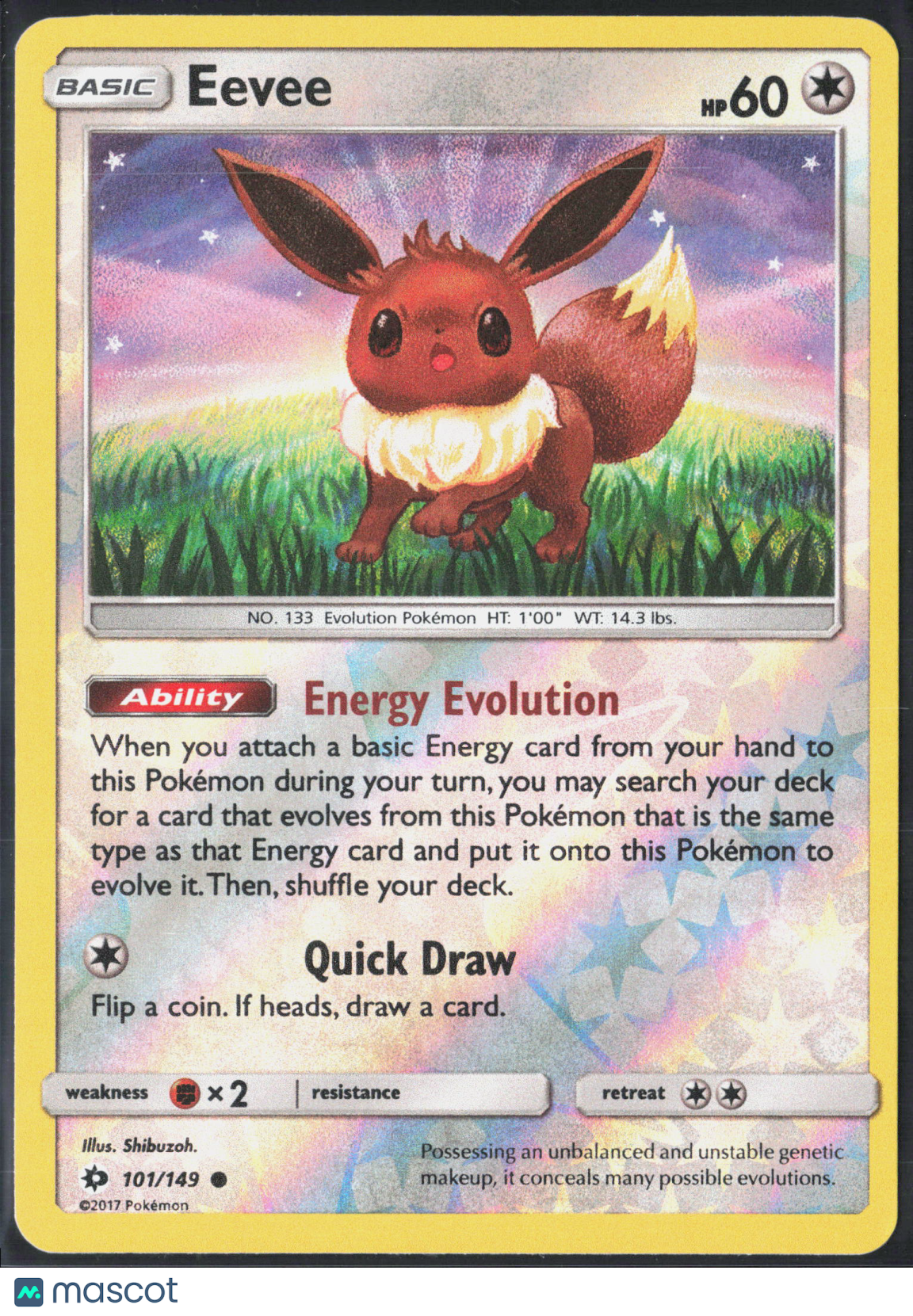 Eevee #101/149 2017 Sun & Moon Reverse Holo