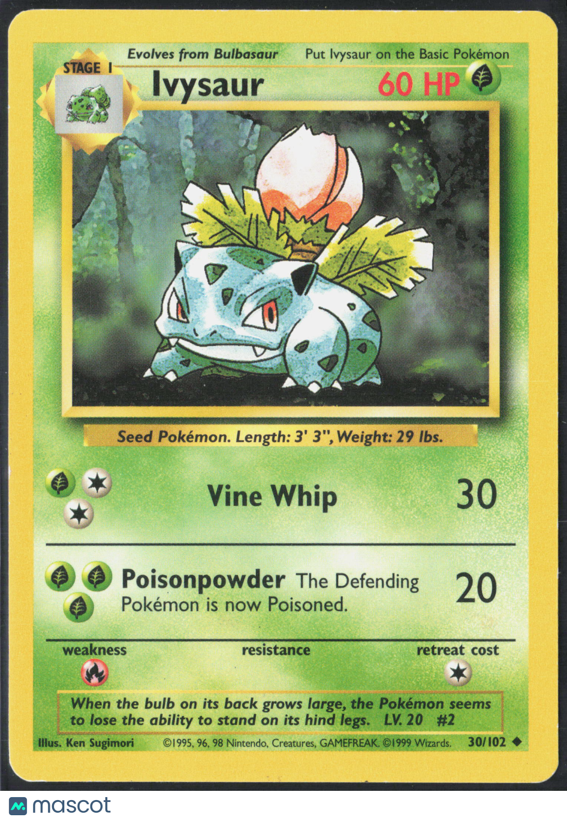 Ivysaur #30/102 1999 Base Set