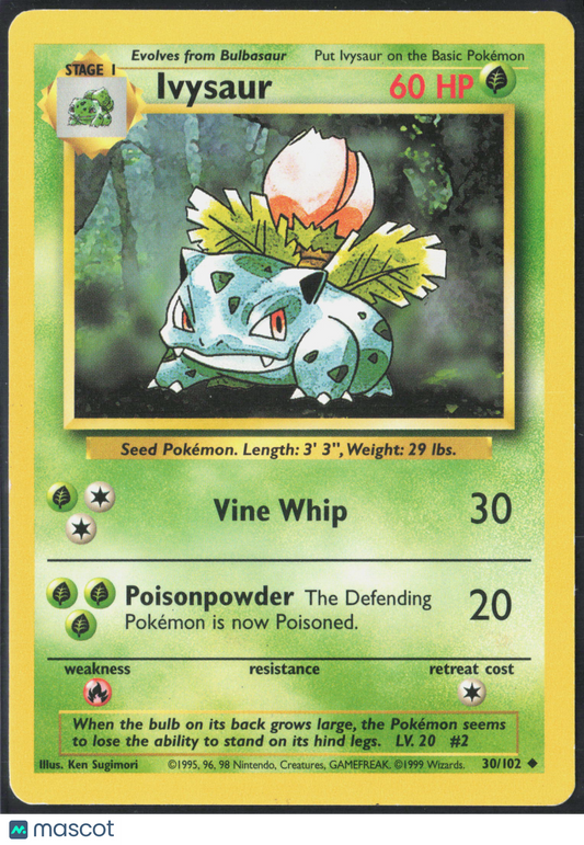 Ivysaur #30/102 1999 Base Set