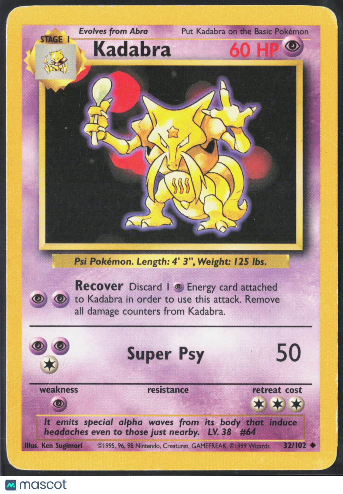 Kadabra #32/102 1999 Base Set