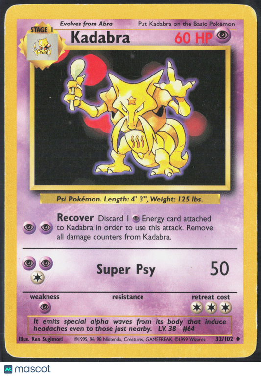 Kadabra #32/102 1999 Base Set