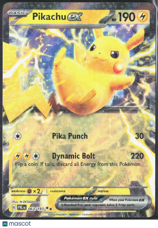 Pikachu EX #63/193 2023 Paldea Evolved Holo