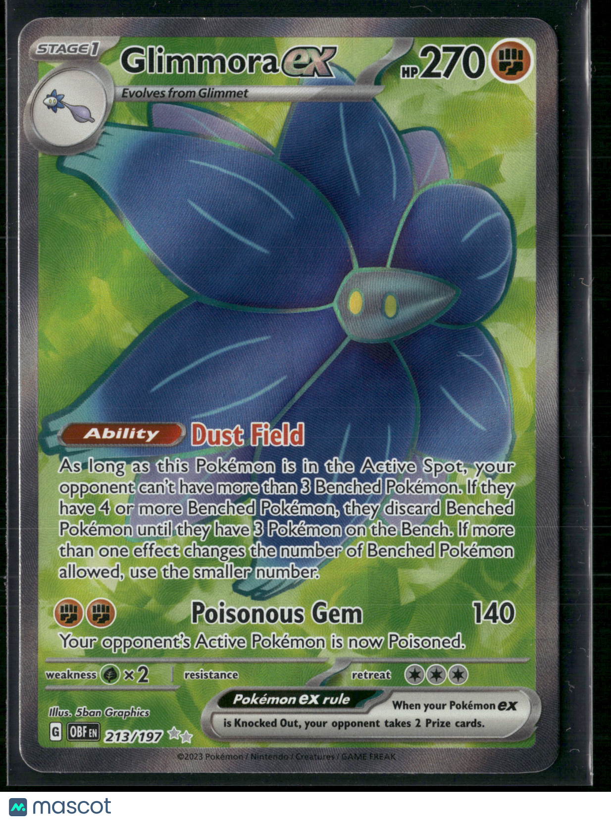 Glimmora EX #213/197 2023 Obsidian Flames Holo