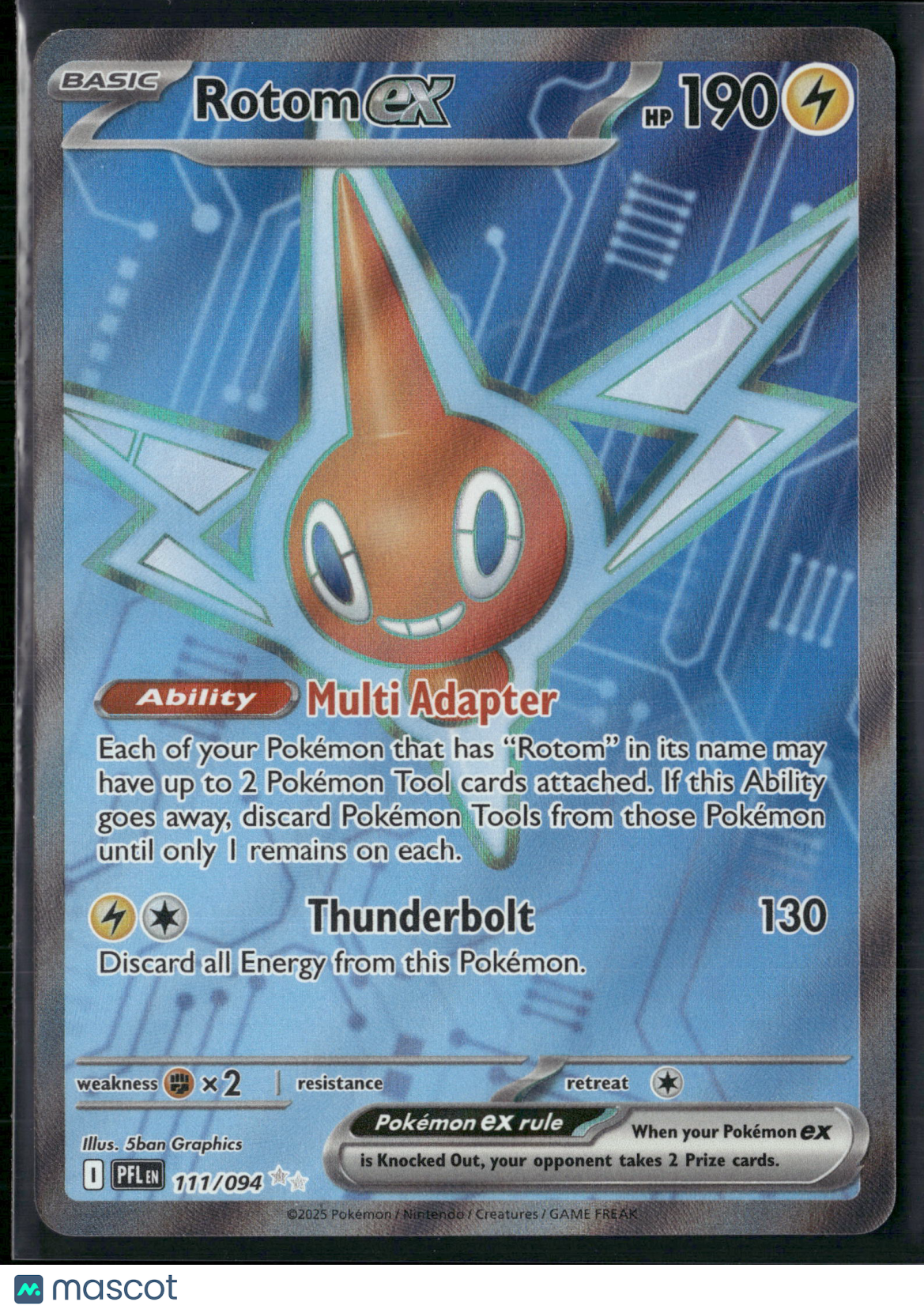 Rotom EX #111/94 2025 Scarlet & Violet White Flare Holo