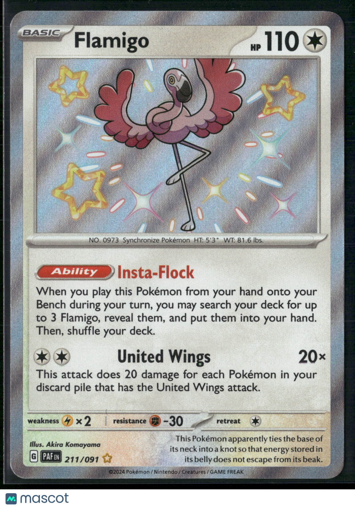 Flamigo #211/91 2024 Paldean Fates Holo