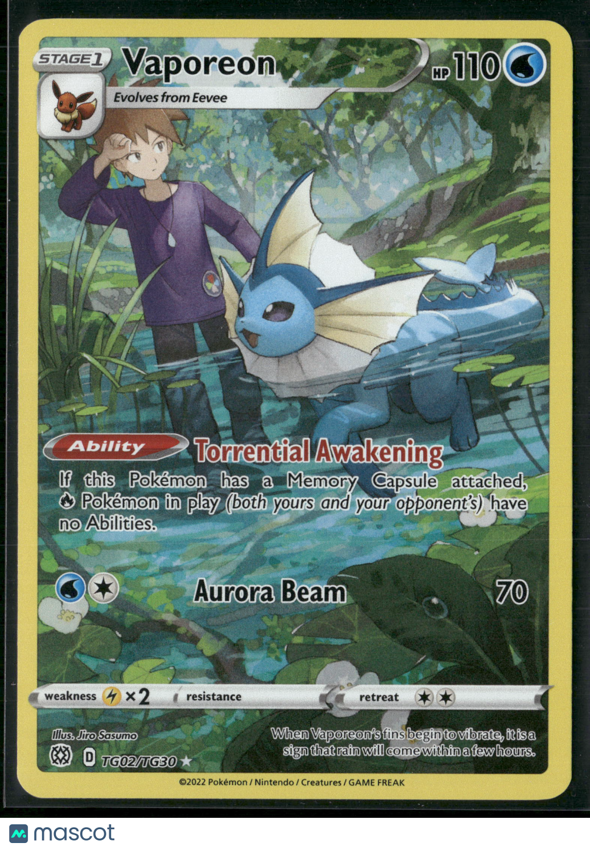Vaporeon #TG02/TG30 2022 Brilliant Stars Holo