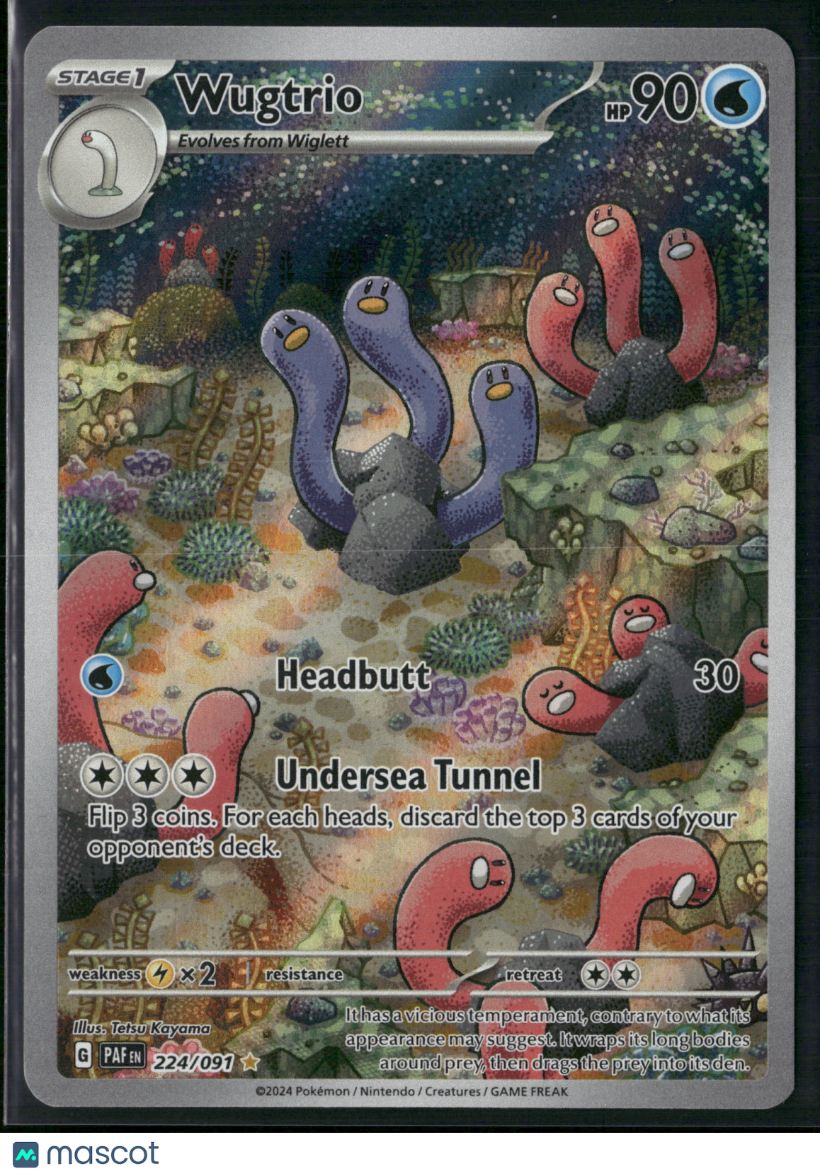 Wugtrio #224/91 2024 Paldean Fates Holo