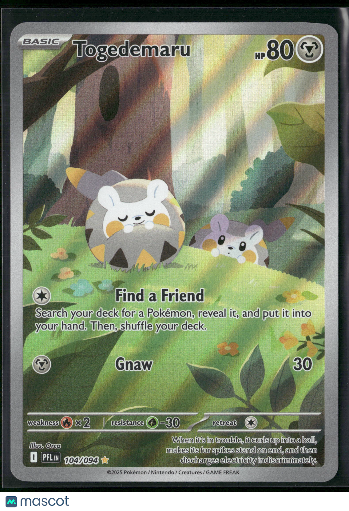 Togedemaru #104/94 2025 Scarlet & Violet Phantasmal Flames Holo