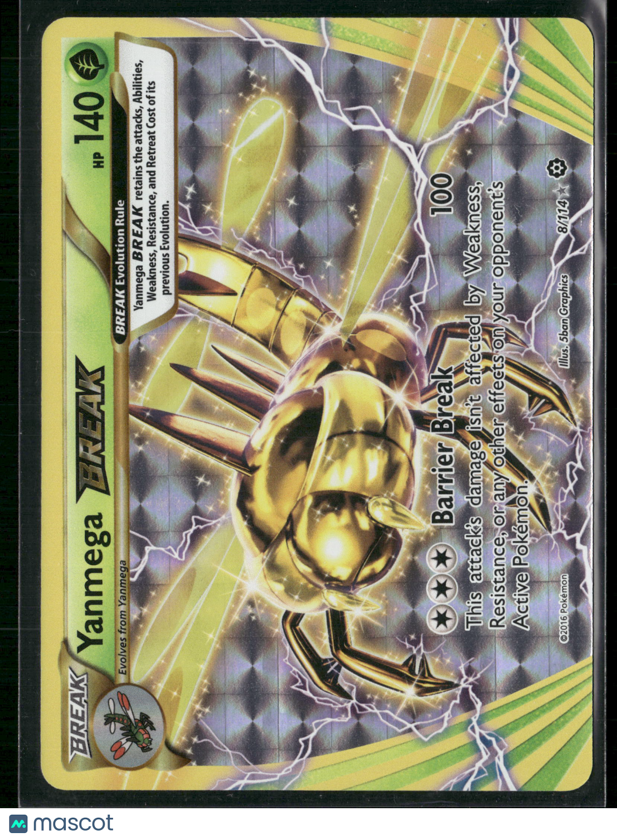 Yanmega Break #8/114 2016 Steam Siege Holo