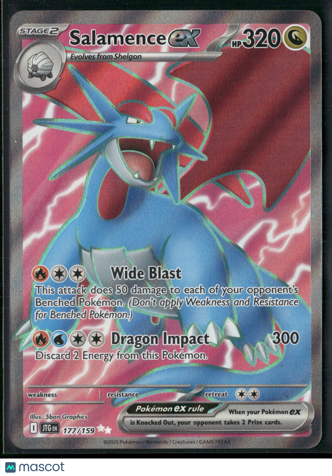 Salamence EX #177/159 2025 Journey Together Etched
