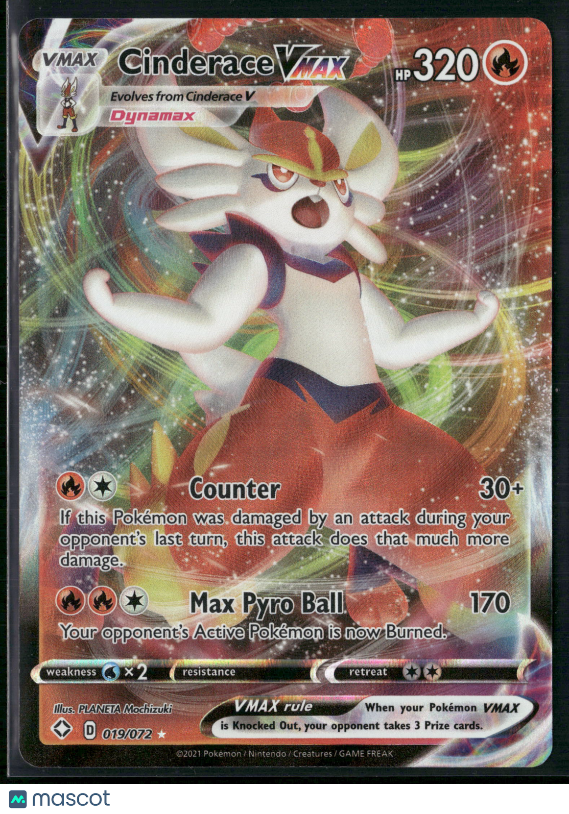 Cinderace VMAX #19/72 2021 Shining Fates Holo