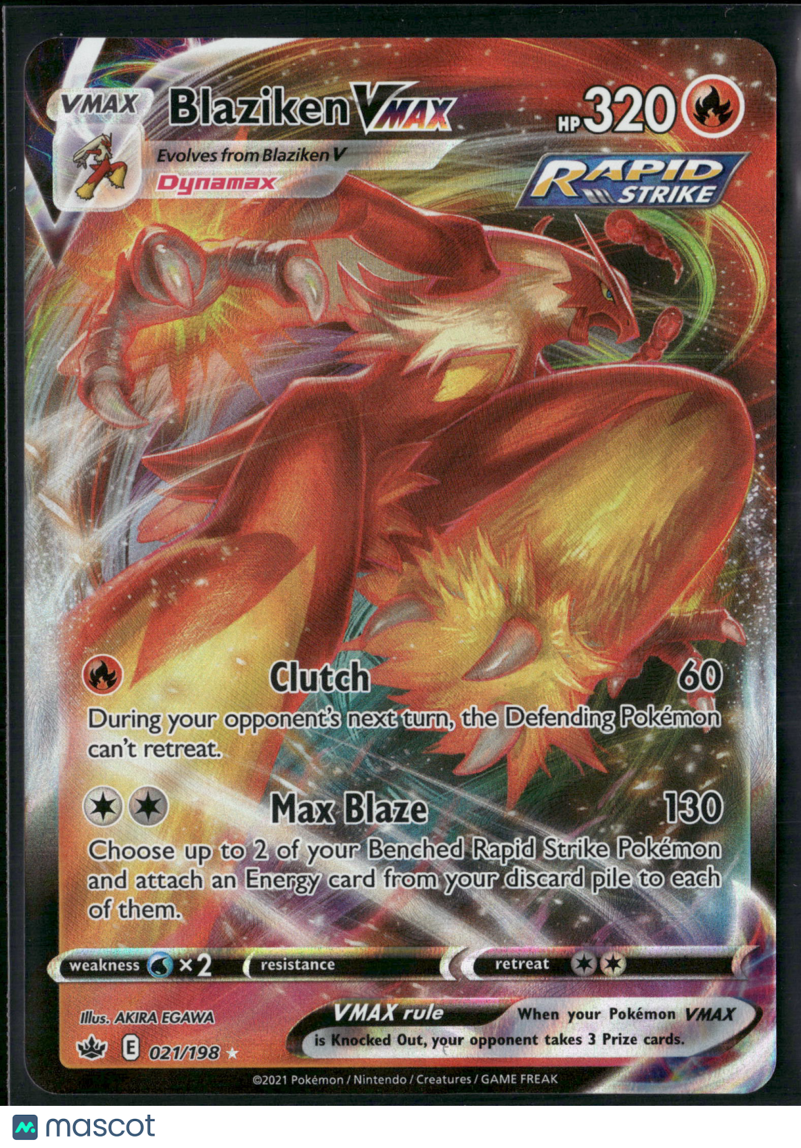 Blaziken VMAX #21/198 2021 Chilling Reign Holo