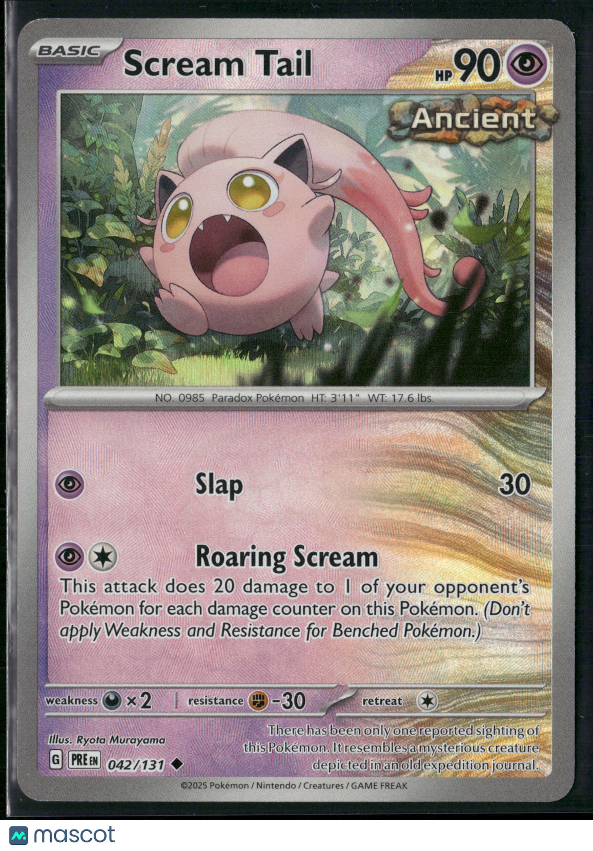 Scream Tail #42/131 2025 Scarlet & Violet Prismatic Evolutions Master Ball