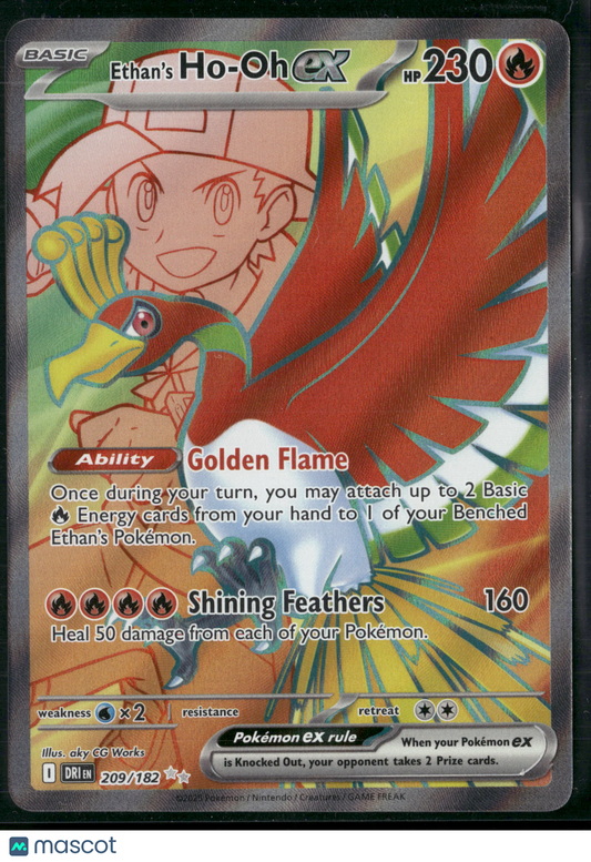 Ethan's Ho-Oh EX #209/182 2025 Destined Rivals Etched