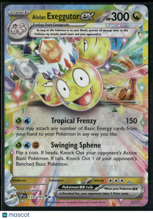 Alolan Exeggutor EX #133/191 2024 Surging Sparks Holo