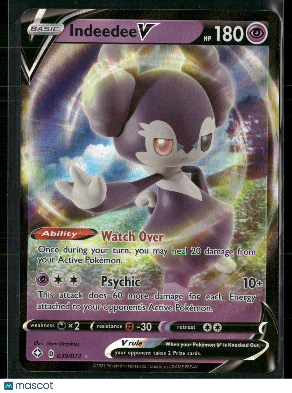 Indeedee V #39/72 2021 Shining Fates Holo