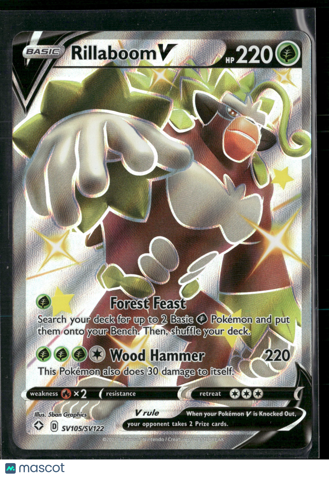 Rillaboom V #SV105/SV122 2021 Shining Fates Holo