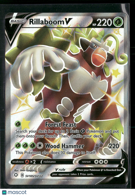 Rillaboom V #SV105/SV122 2021 Shining Fates Holo