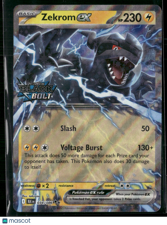 Zekrom EX #34/86 2025 Scarlet & Violet Black Bolt Holo
