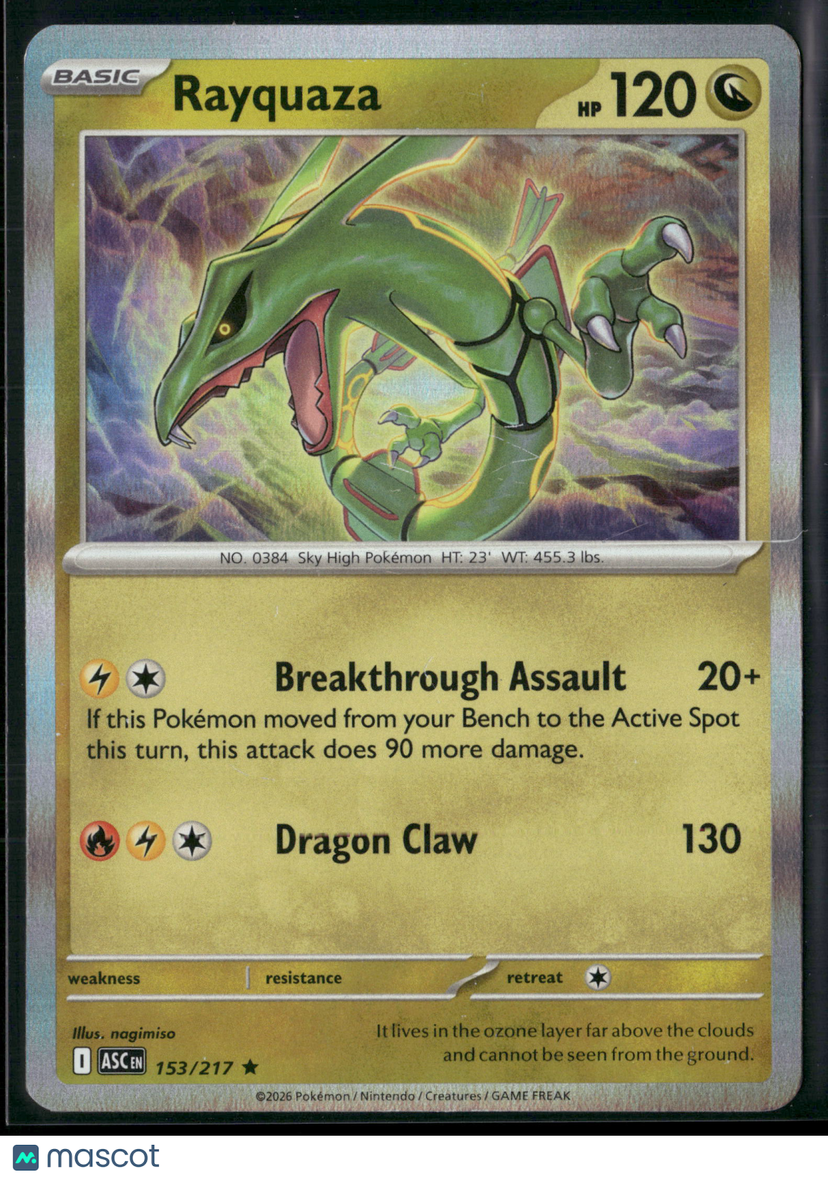 Rayquaza #153/217 2026 Mega Evolution – Ascended Heroes Holo