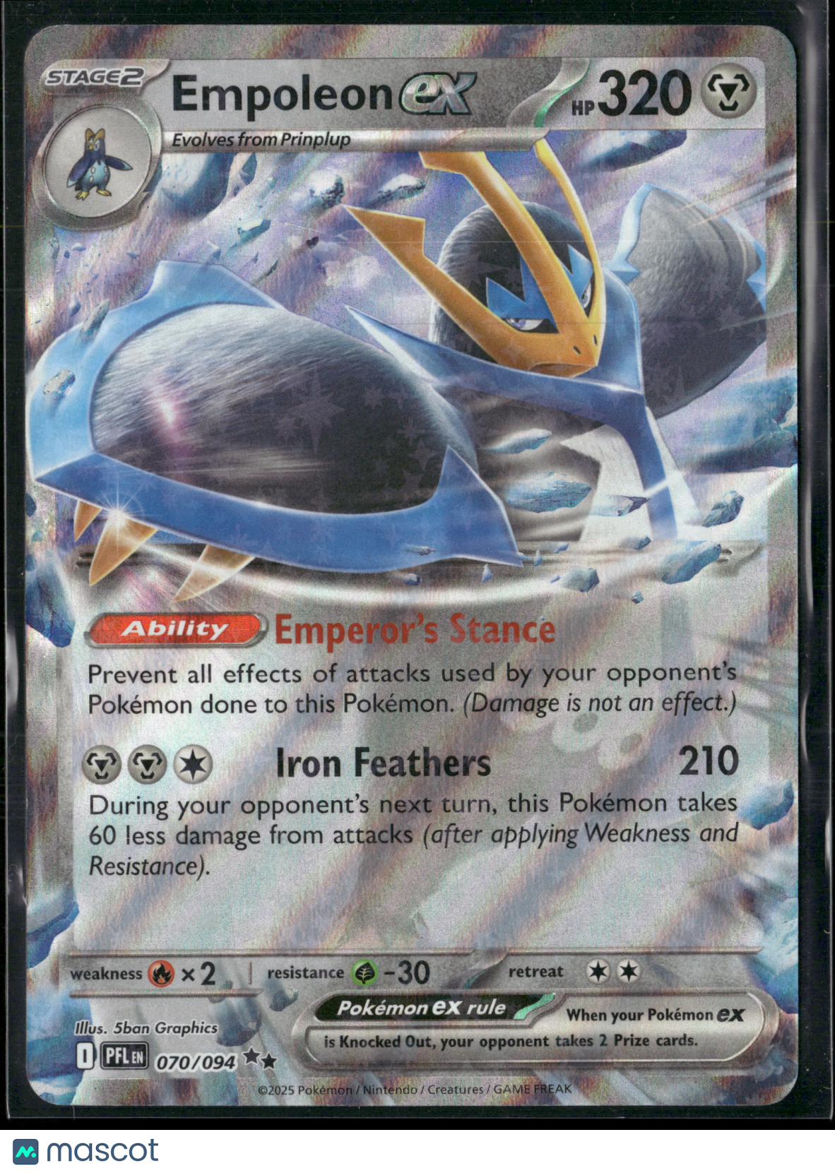 Empoleon EX #70/94 2025 Mega Evolution – Phantasmal Flames Holo