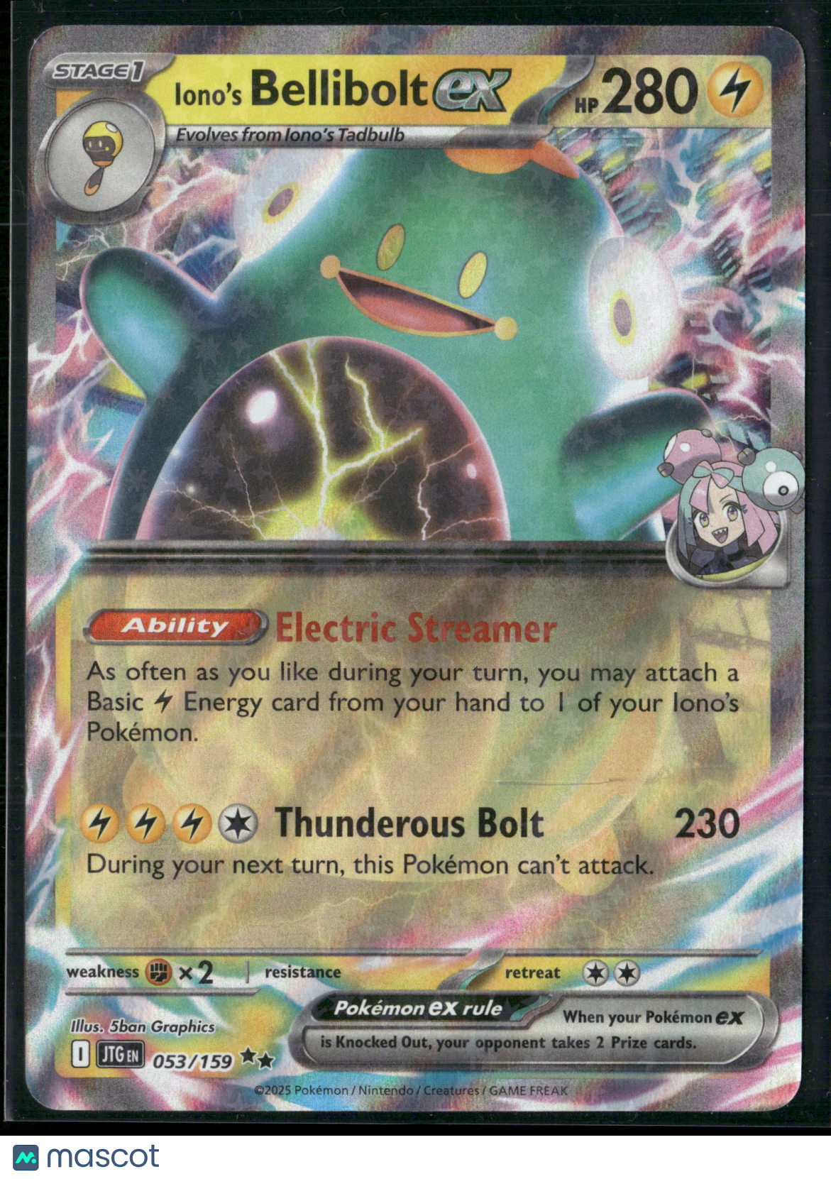Iono's Bellibolt EX #53/159 2025 Journey Together Holo