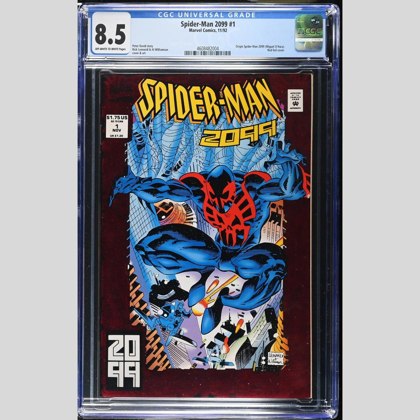 Spider-Man 2099 #1 (1992) – CGC 8.5 Graded | Origin of Miguel O’Hara | Red Foil Cover | Marvel Comics