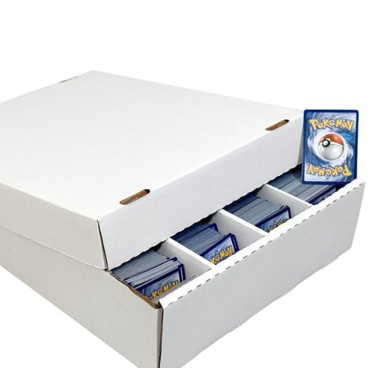 3200 Count Trading Card Storage Box 4 Row Corrugated Cardboard White