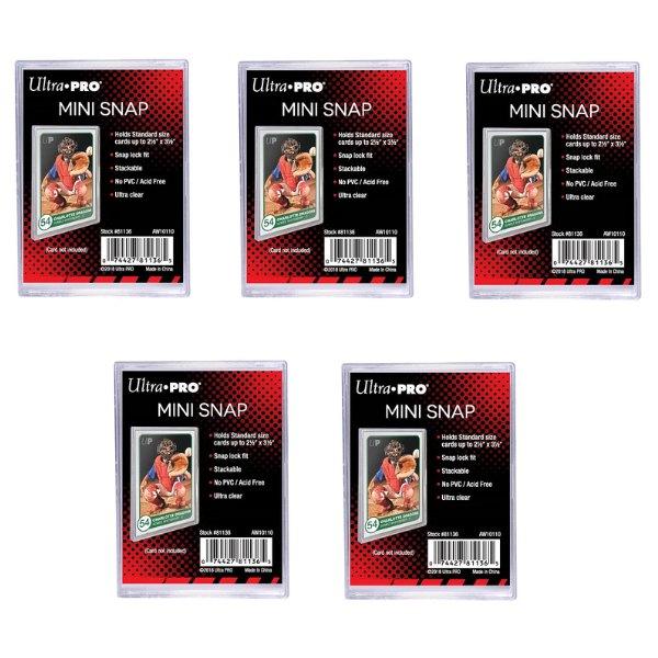 (5 Pack) Ultra Pro Mini Snap Card Holders Stackable Standard Size
