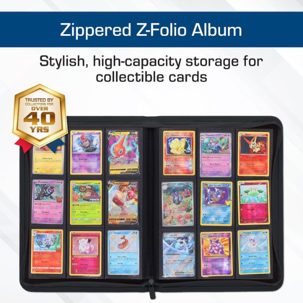 9-Pocket Binder Holds 360 Cards TCG MTG Pokemon Storage Black and Multicolor