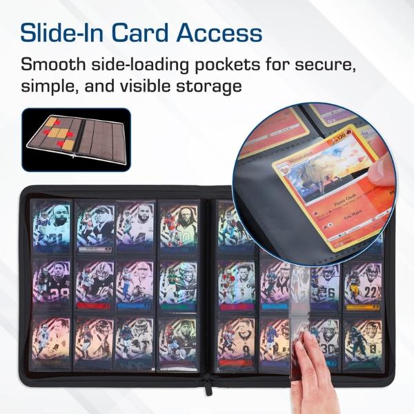 BCW Z-Folio 12-Pocket Card Binder | Holds 480 Cards | Side-Loading, Zippered, Acid-Free Portfolio for TCG, Pokémon, Sports Cards