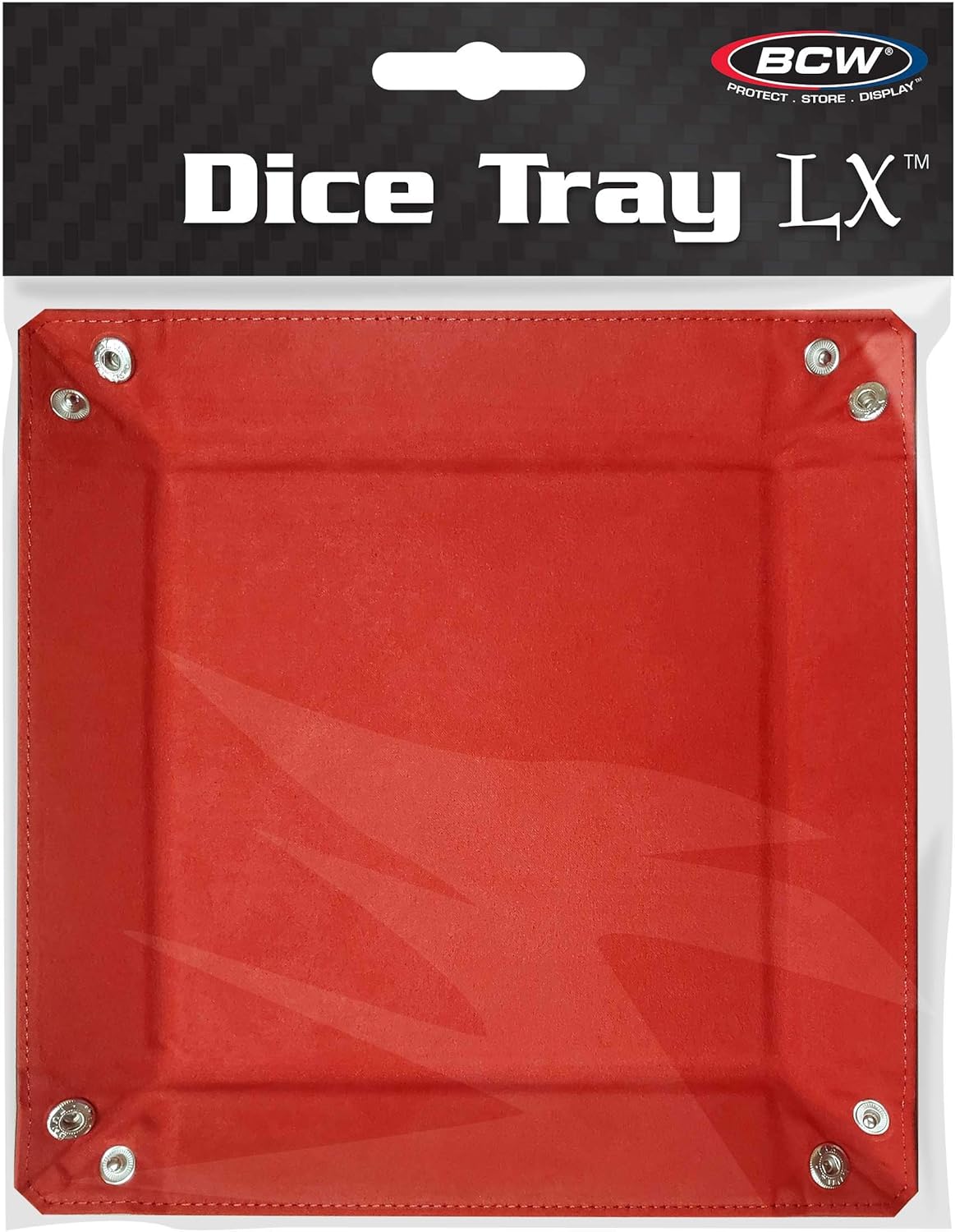 BCW Red Dice Tray LX Premium Leatherette Exterior Snap closure