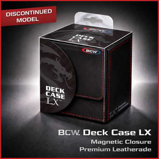 Deck Box LX Gaming Card Holder Magnet  Faux Leather Black BCW