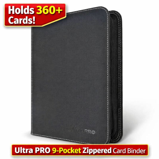 4-Pocket 80 Card Toploader Zippered Premium Pro-Binder Black Ultra Pro