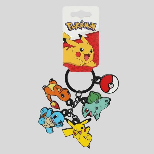 Pokémon Keychain – Pikachu, Charmander, Squirtle & Bulbasaur Charms