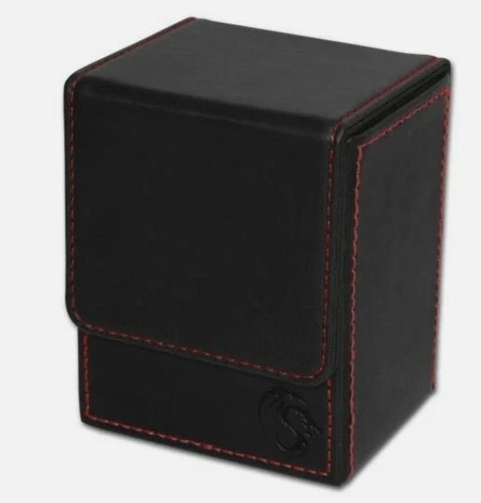 Deck Box LX Gaming Card Holder Magnet  Faux Leather Black BCW
