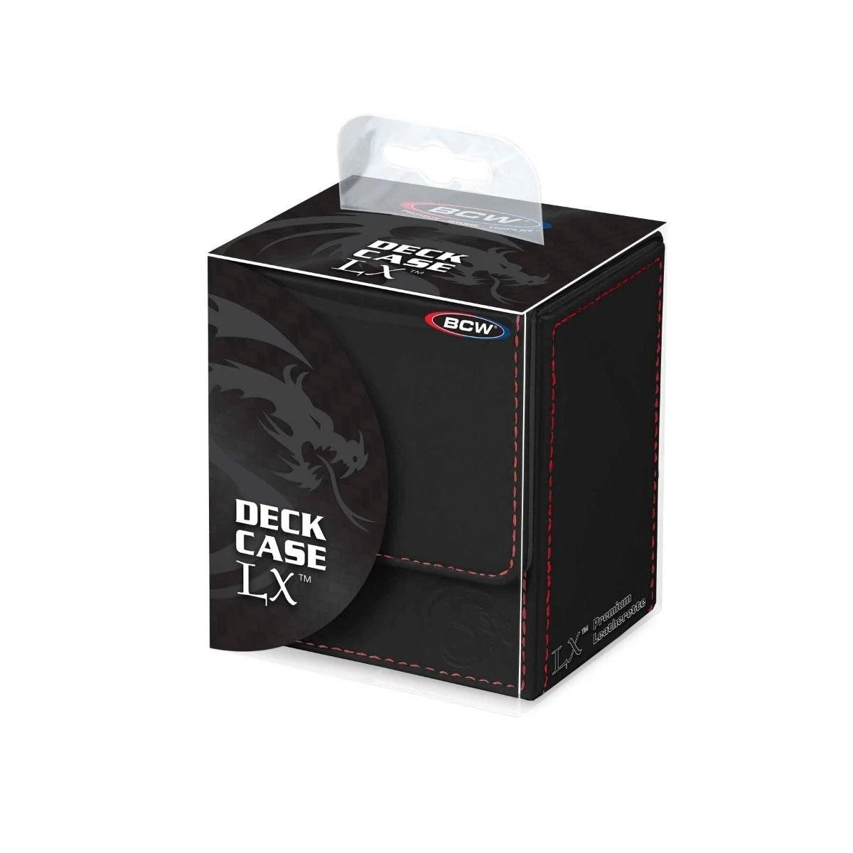 Deck Box LX Gaming Card Holder Magnet  Faux Leather Black BCW