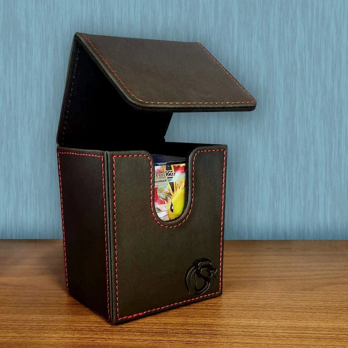 Deck Box LX Gaming Card Holder Magnet  Faux Leather Black BCW